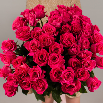 Букет из 51 Розовой розы Эквадор 60см арт. 7299
