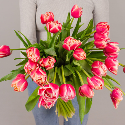 Букет из 15 пионовидных тюльпанов Колумбус арт. 46325