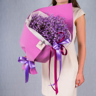 Небольшой букет из цветных гипсофил арт. 35974