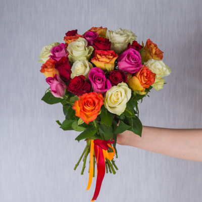 Букет из 25 Роз Кения МИКС арт. 7313