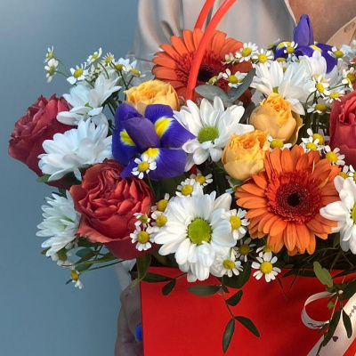 Сумка с живыми цветами оранжевая арт. 66670