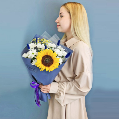 Букет с подсолнухом арт. 84694