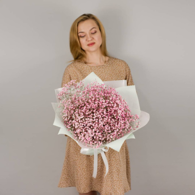 Букет из розовых гипсофил арт. 50459