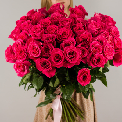 Букет из 51 Розовой розы Эквадор 60см арт. 7299