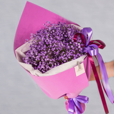 Небольшой букет из цветных гипсофил арт. 35974