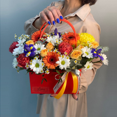 Сумка с живыми цветами оранжевая арт. 66670