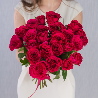 Букет из 25 Роз Кения Розовый микс арт. 7313-Р